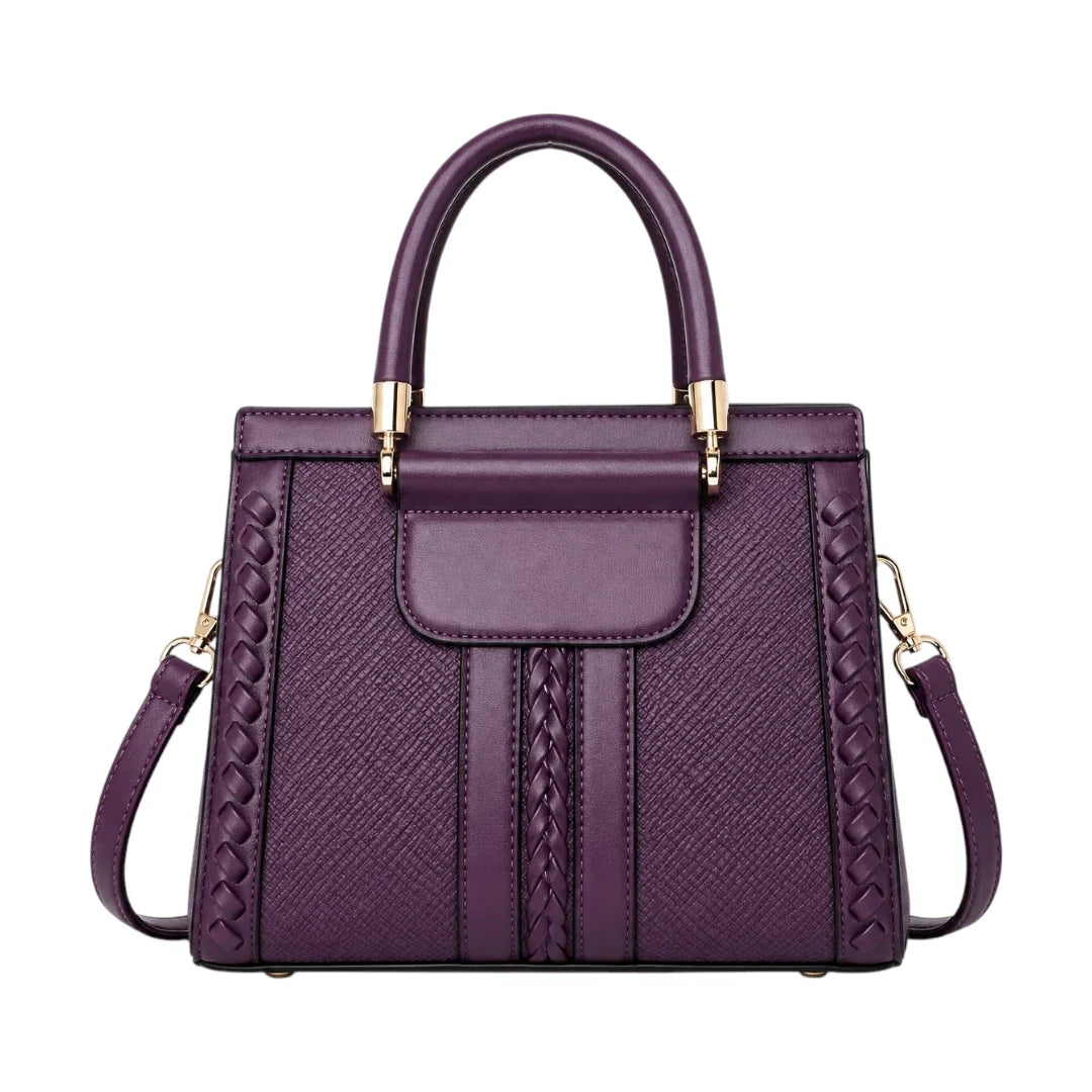 HB Creation Purple Braided Elegance Satchel Handbag