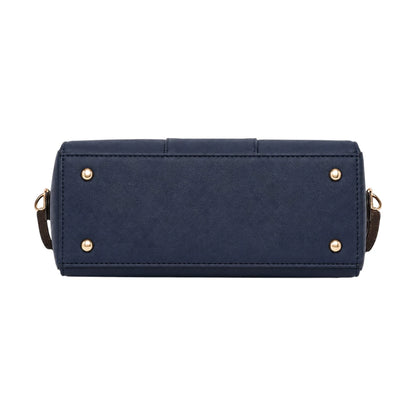 HB Creation Navy Horizon Faux Leather Satchel Handbag