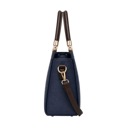 HB Creation Navy Horizon Faux Leather Satchel Handbag