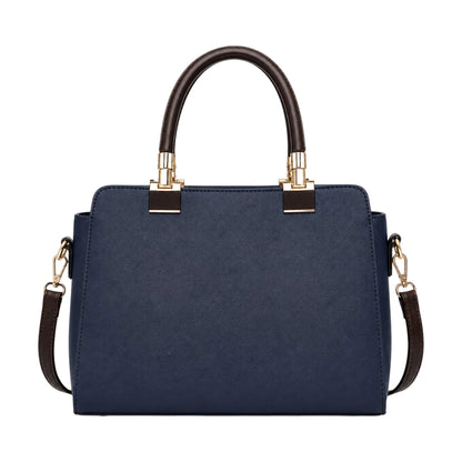 HB Creation Navy Horizon Faux Leather Satchel Handbag