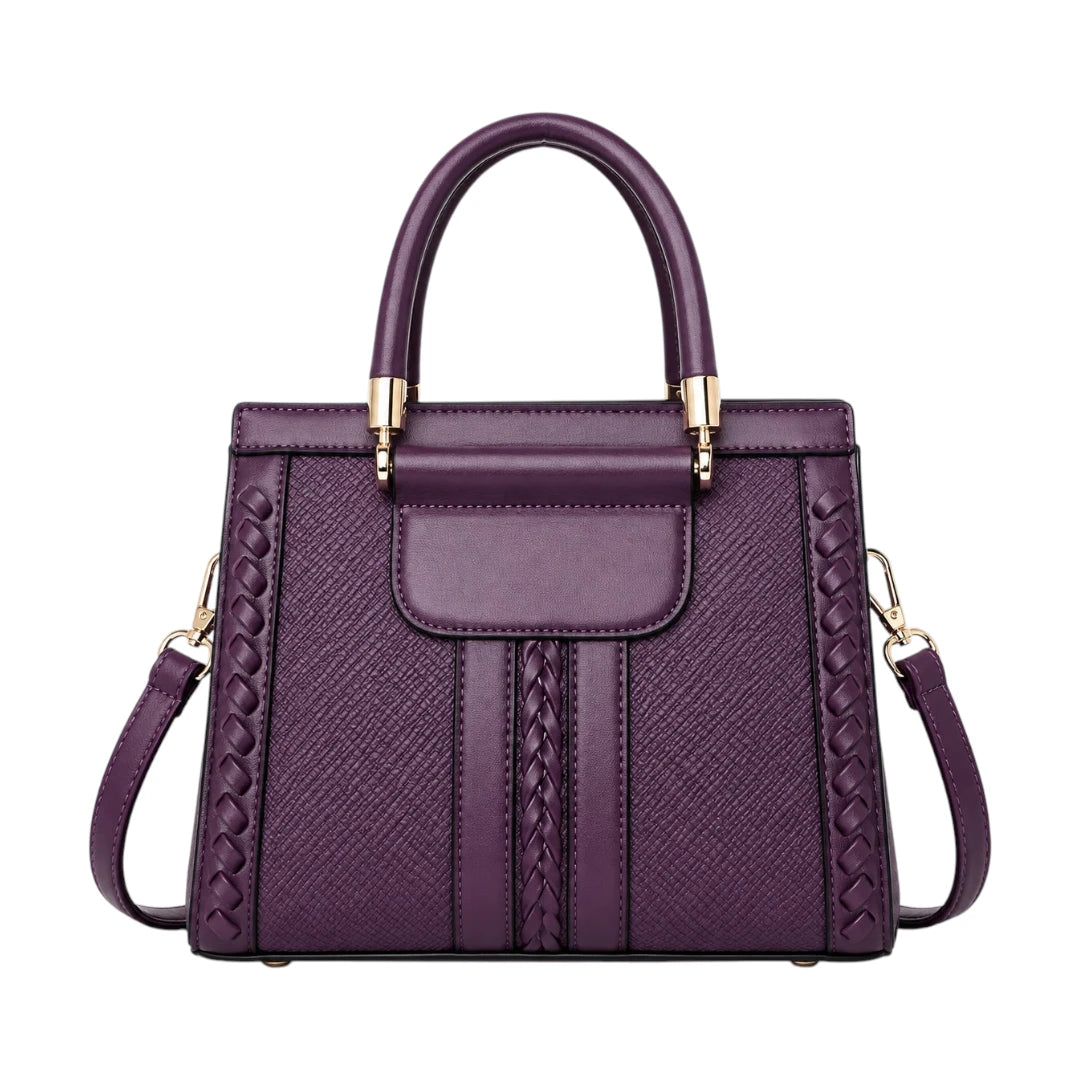HB Creation Purple Braided Elegance Satchel Handbag