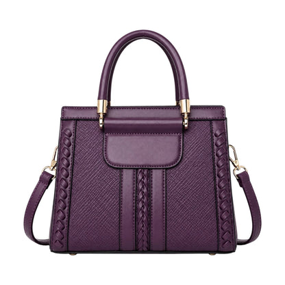 HB Creation Purple Braided Elegance Satchel Handbag