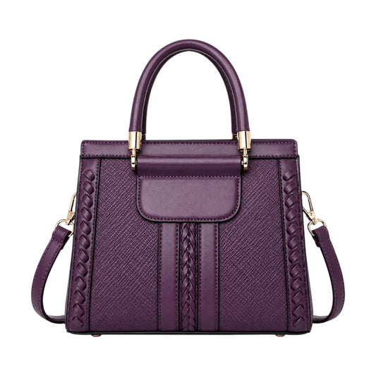 HB Creation Purple Braided Elegance Satchel Handbag