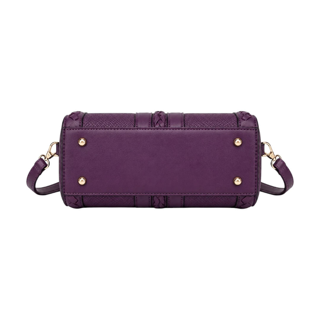 HB Creation Purple Braided Elegance Satchel Handbag