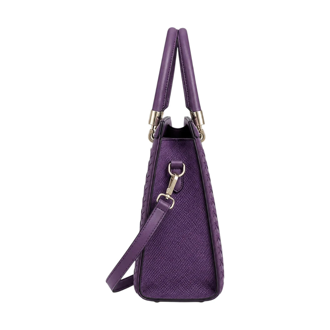 HB Creation Purple Braided Elegance Satchel Handbag