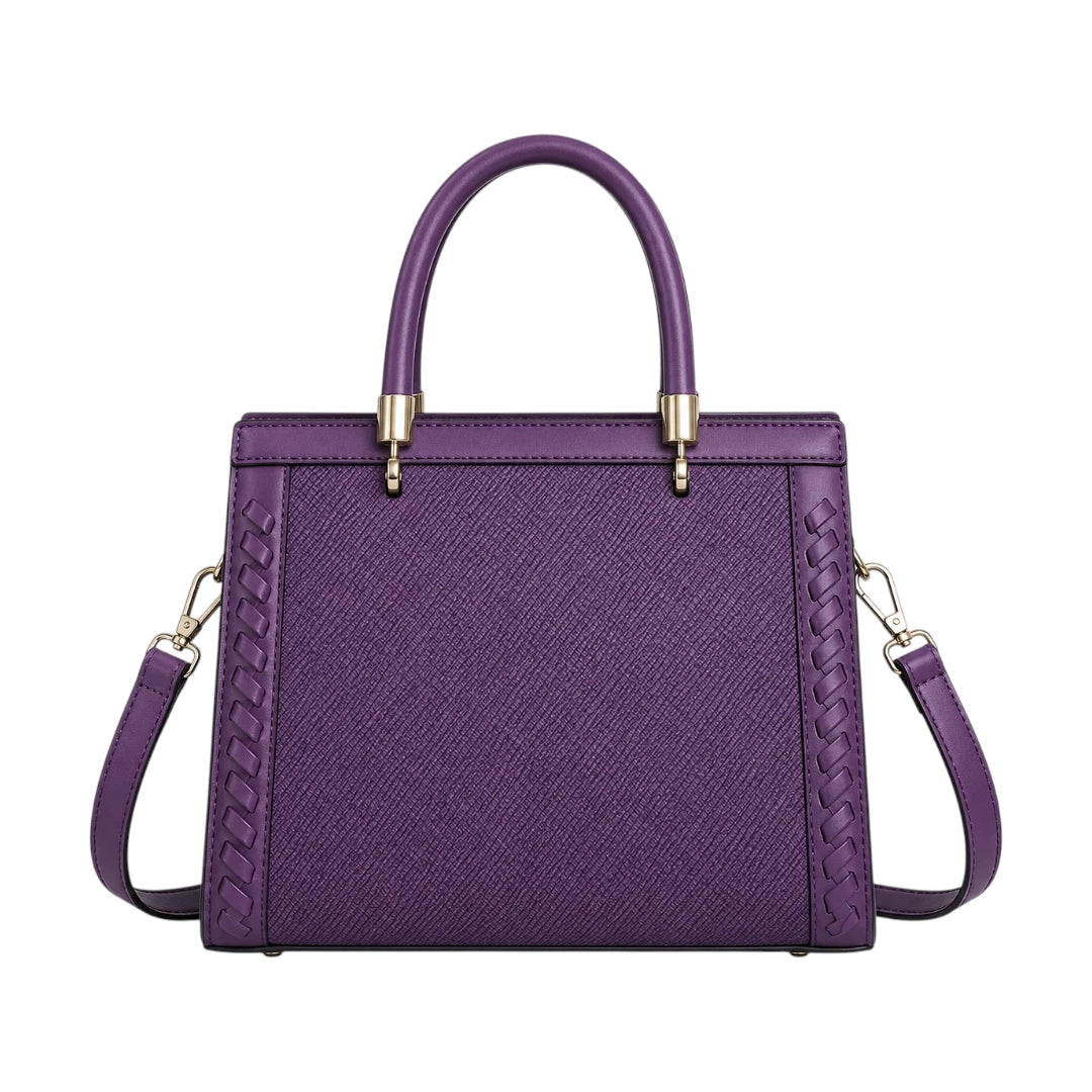 HB Creation Purple Braided Elegance Satchel Handbag