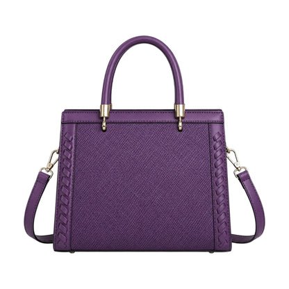 HB Creation Purple Braided Elegance Satchel Handbag