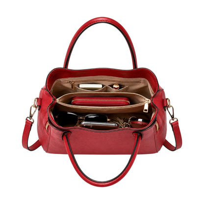 HB Creation Red Curve Satchel Handbag