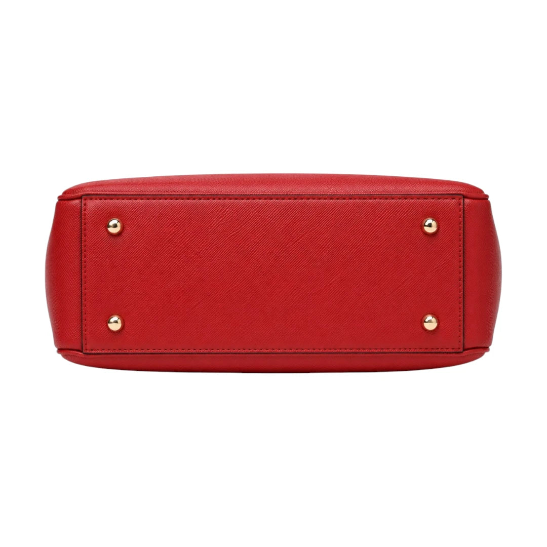 HB Creation Red Curve Satchel Handbag