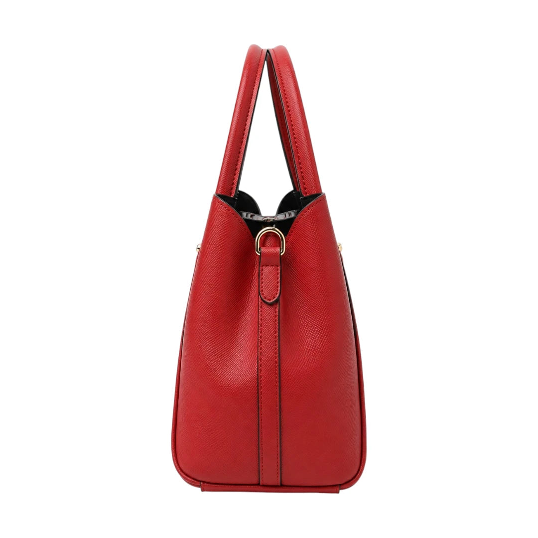 HB Creation Red Curve Satchel Handbag