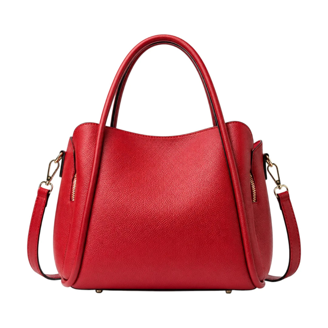 HB Creation Red Curve Satchel Handbag